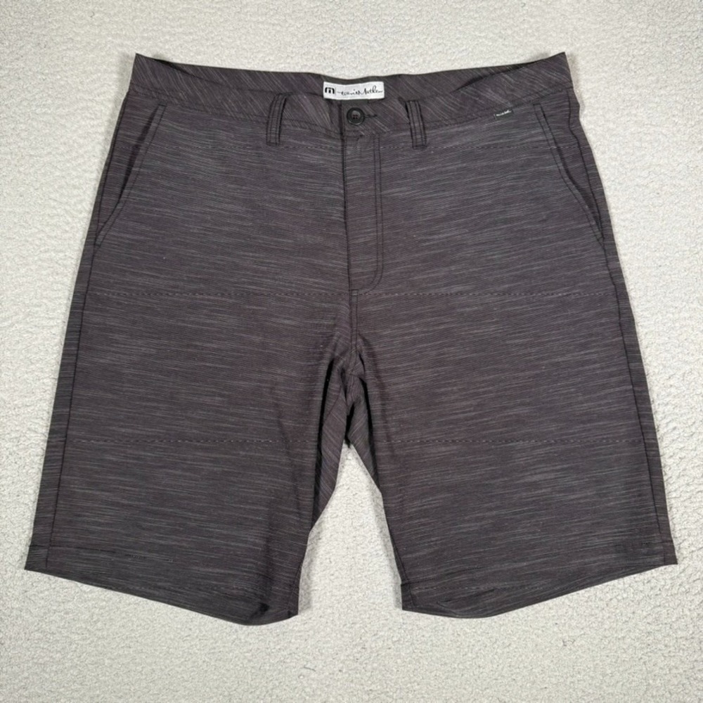 Travis Mathew Shorts Mens 38 Black Hybrid Golf Casual Preppy Performance Logo - Picture 1 of 10